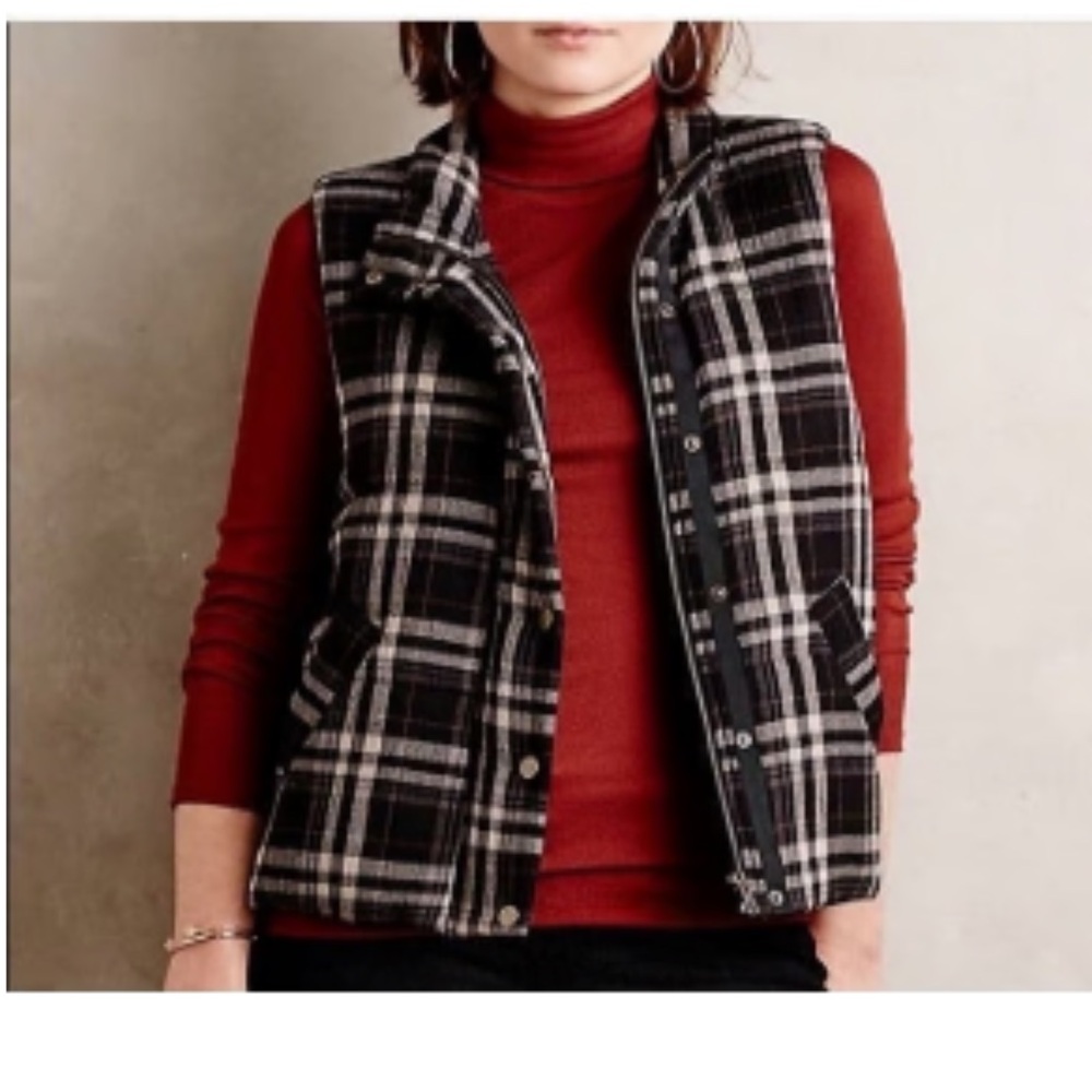 NWT Hei Hei by Anthropologie plaid puffer vest